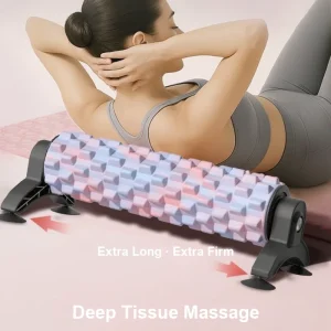 Camouflage EVA foam roller with suction-cup storage stand