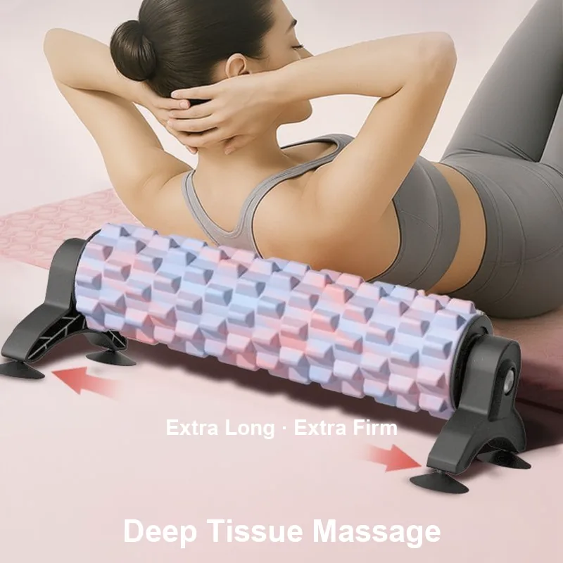 Camouflage EVA foam roller with suction-cup storage stand