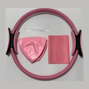 Pink pilates ring with resistance band