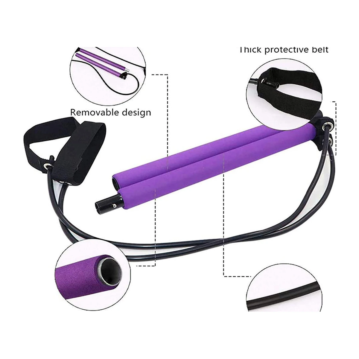 Close-up of pilates bar protective belt and foam padding